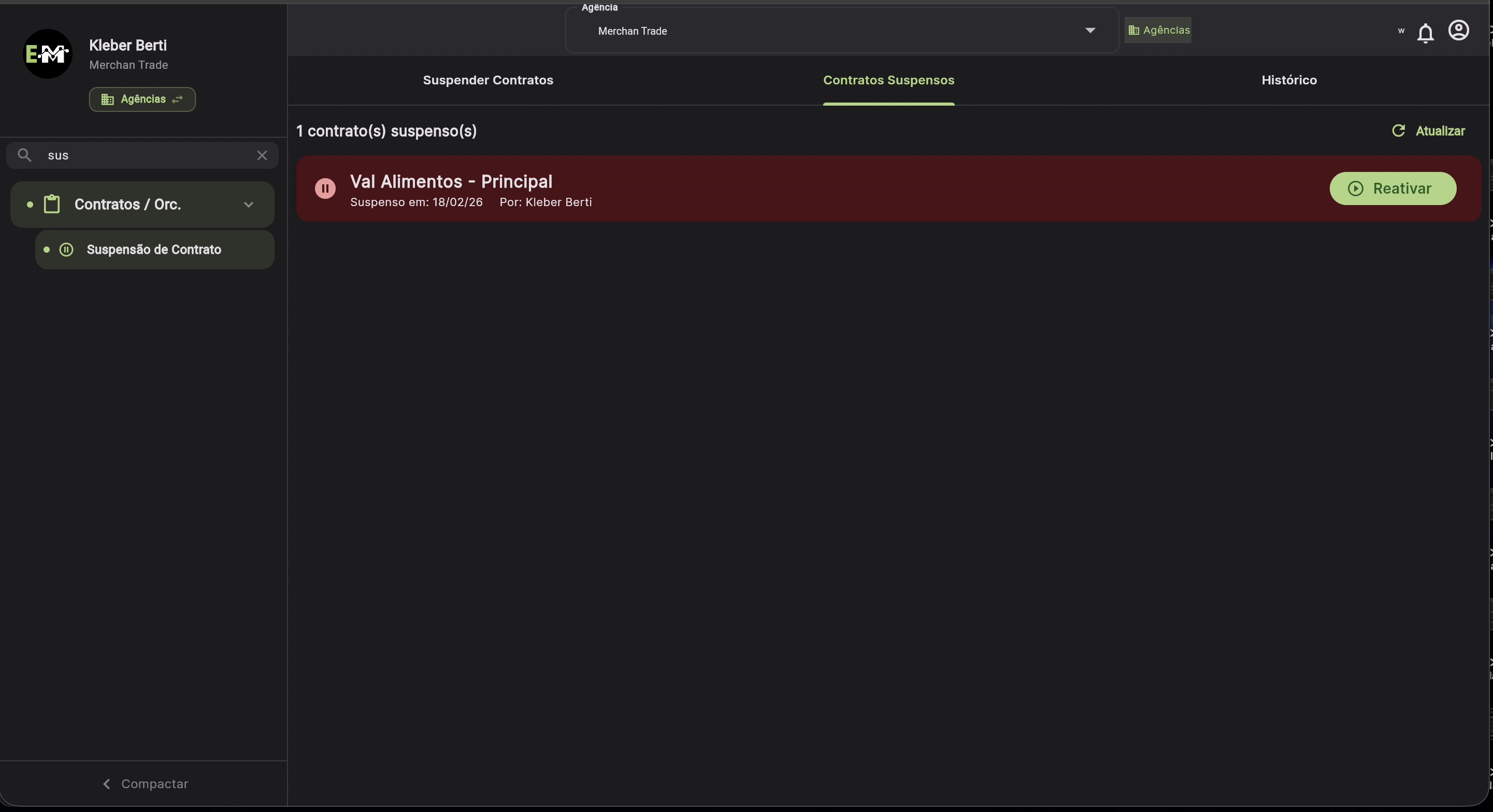 Suspensao de Contrato