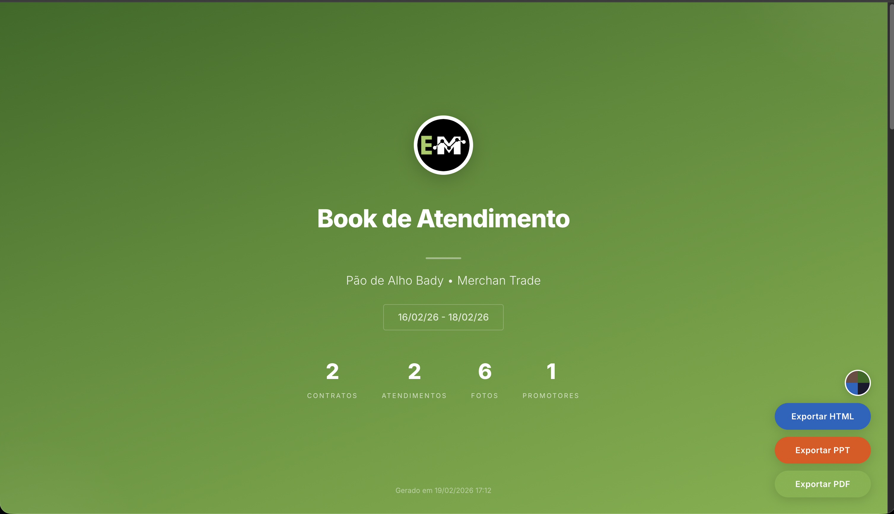 Botoes de Exportacao