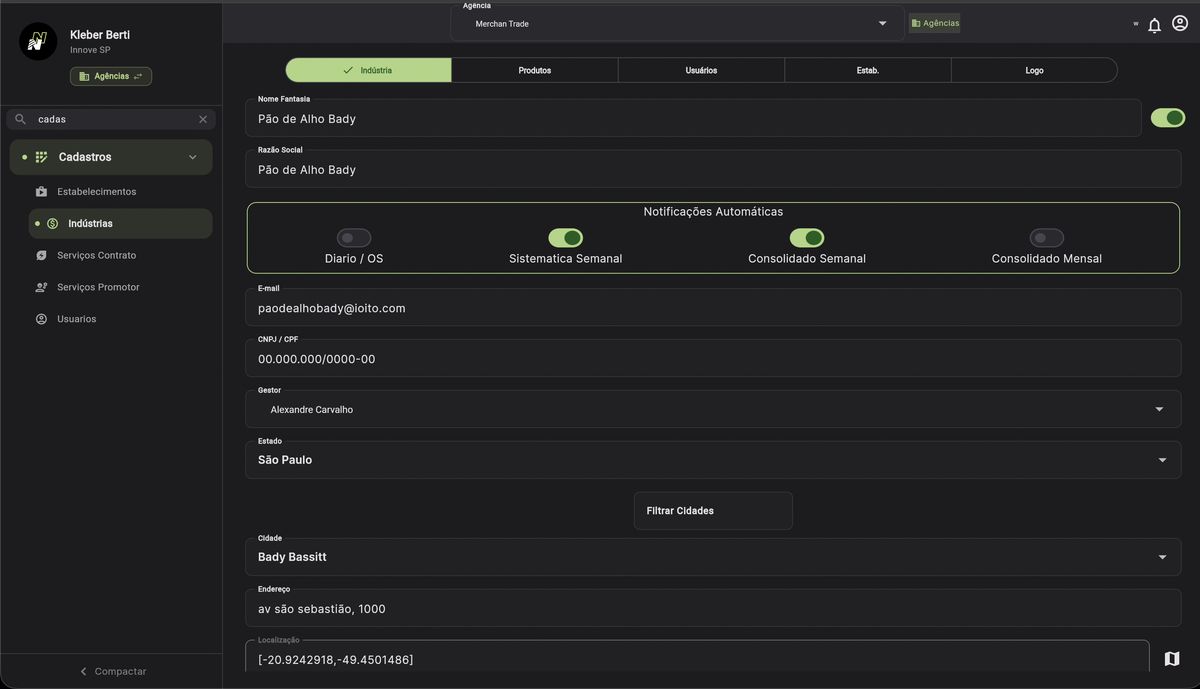 Cadastro de Indústrias