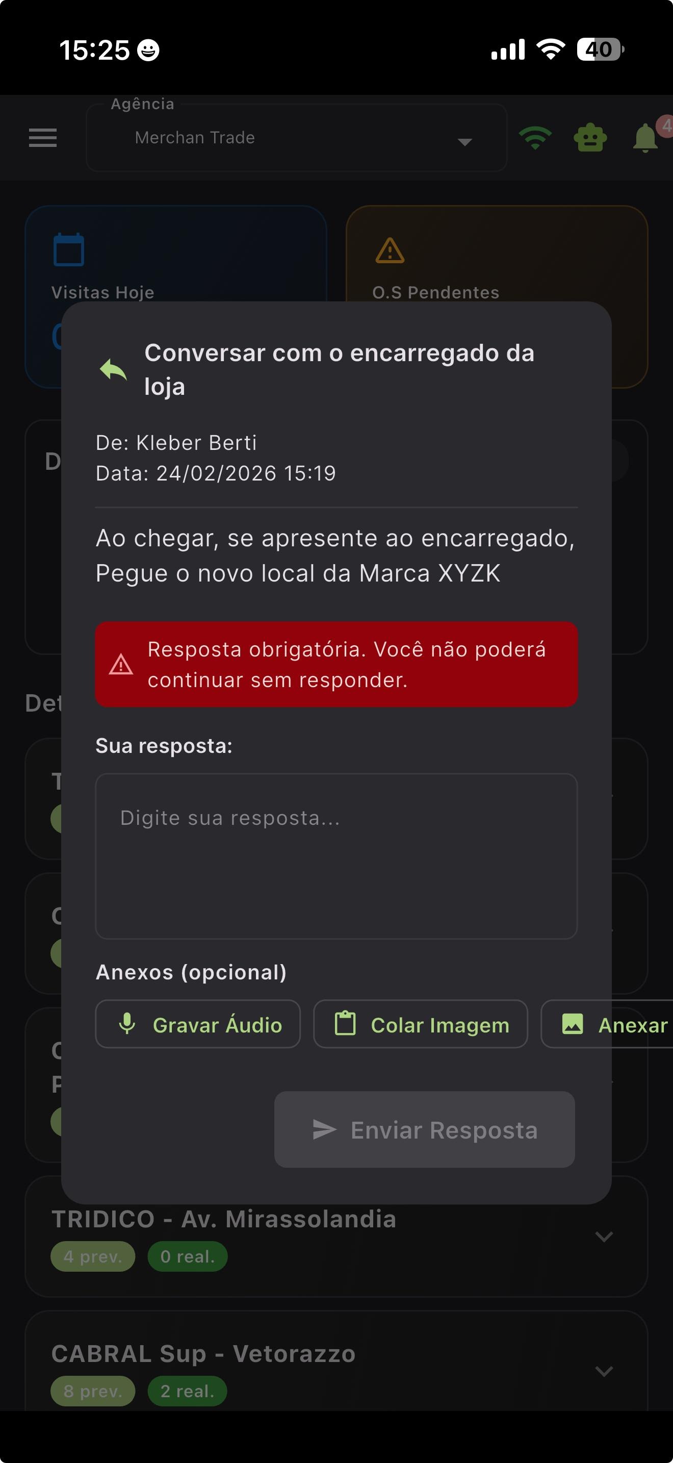 Notificação bloqueante no app mobile