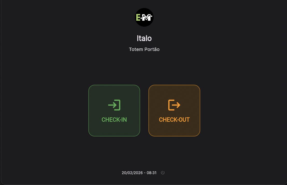 Totem de check-in e check-out para promotores no PDV