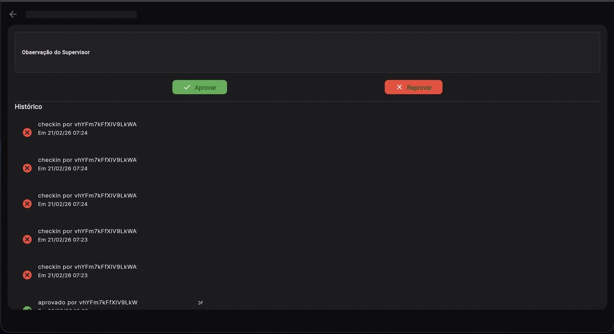 Aprovação e reprovação de atendimentos de promotores